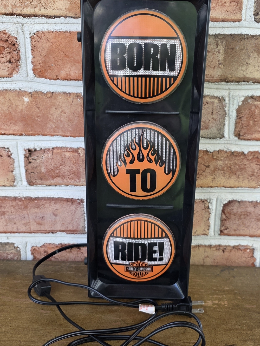 Harley-Davidson Orange & Black Vertical Lighted Sign